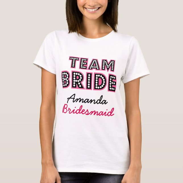 PERSONALISED TEAM BRIDE,BRIDES CREW T-Shirt (Front)
