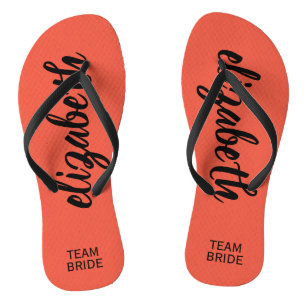 Personalised Team Bride Peach Jandals
