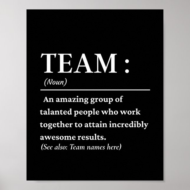 Personalised Team definition best team ever Poster (Front)