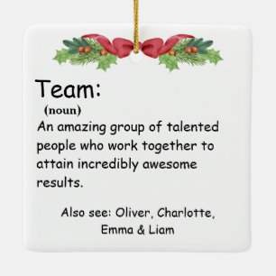 Personalised Team Definition employee appreciation Ceramic Ornament