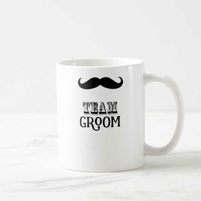 Personalised Team Groom Here Mr. Moustache Coffee Mug (Right)