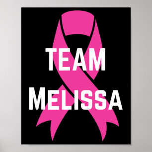 Personalised Team Melissa I Wear Pink Breast Cance Poster