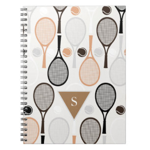 Personalised Team Name Player Tennis Rackets White Notebook