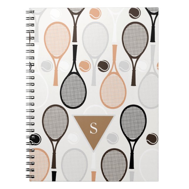 Personalised Team Name Player Tennis Rackets White Notebook (Front)