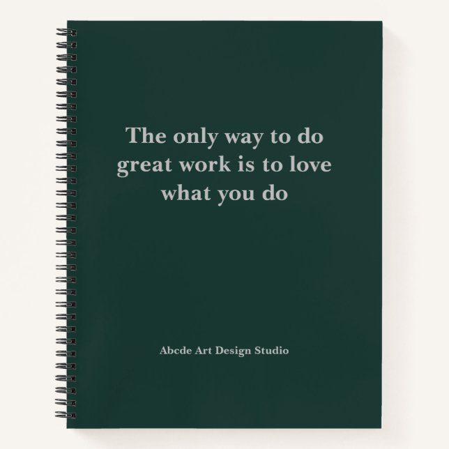 Personalised Team Slogan Address Name Notebook (Front)