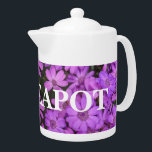 Personalised teapot in custom photo print<br><div class="desc">Personalised teapot in custom photo print. Cute gift idea for friends and family who love drinking tea. Also great for the office. Including lid. Upload your own picture or image. Pink flower example.</div>