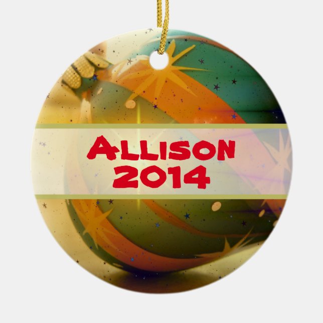 Personalised  Teardrop Shaped Christmas Ornament (Front)