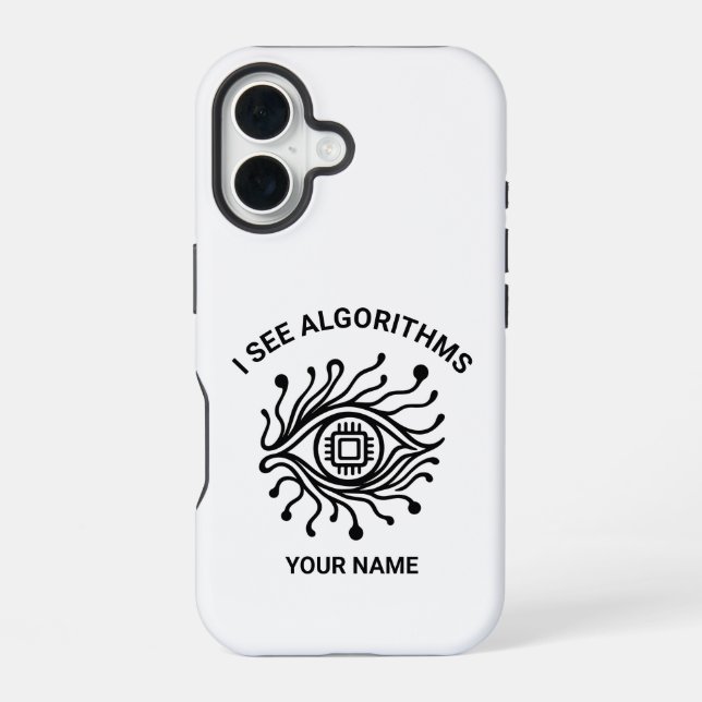 Personalised Tech iPhone Case with Custom Text (Back)