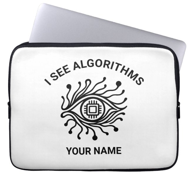 Personalised Tech Laptop Sleeve with Custom Text (Front)