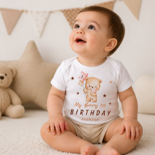 Personalised Teddy Bear 1st Birthday Shirt