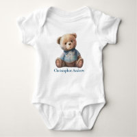 Personalised Teddy Bear Baby Boy Cute Gift