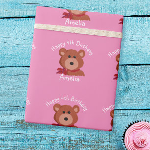 Personalised Teddy Bear Birthday Wrapping Paper