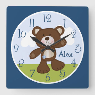 Personalised Teddy Bear Kids Clock