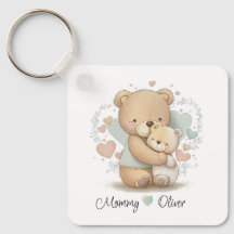 Personalised Teddy Bear Love Baby Keychain