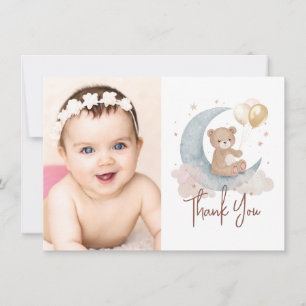 Personalised Teddy Bear Photo Thank You Card