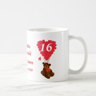Personalised teddy bear Sweet Sixteen Coffee Mug
