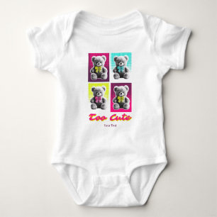 Personalised Tee Cute Bear Baby Bodysuit
