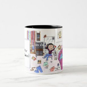 Personalised Teenage Girls Room Cartoon Two-Tone Coffee Mug