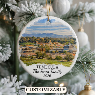 Personalised Temecula Ornament, Custom California Ceramic Tree Decoration