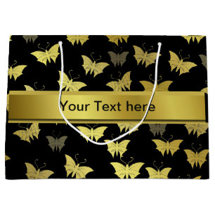 personalised, template, butterfly, butterflies, large gift bag