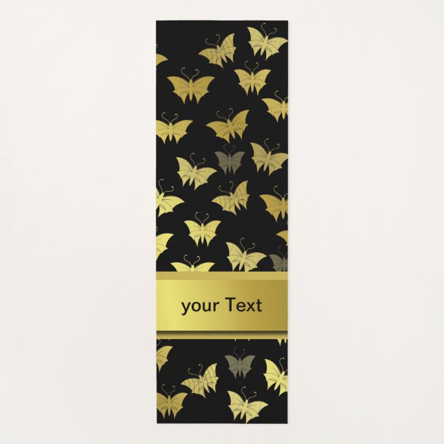 personalised, template, butterfly, butterflies, yoga mat (Front)
