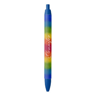 Personalised Template Trendy Colourful Handwritten Blue Ink Pen
