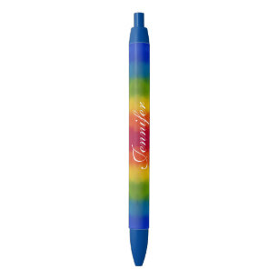 Personalised Template Trendy Colourful Handwritten Blue Ink Pen