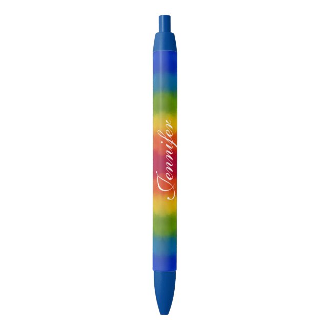 Personalised Template Trendy Colourful Handwritten Blue Ink Pen (Front Vertical)