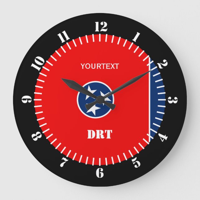Personalised Tennessee State Flag Design on a Large Clock (Front)