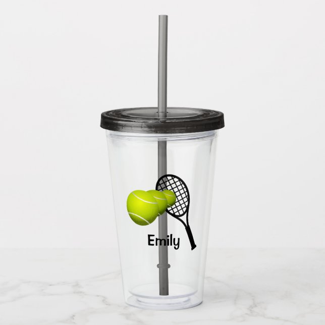 Personalised Tennis Acrylic Tumbler (Front)