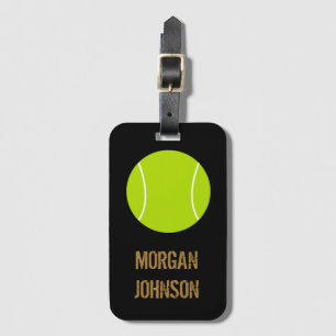 Personalised Tennis Ball Gold travel sport bug Luggage Tag