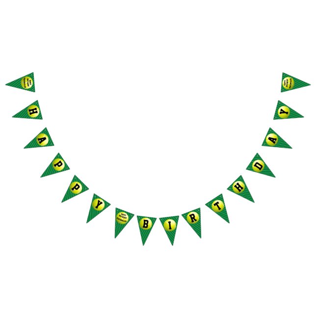 Personalised Tennis Ball Happy Birthday Bunting (All)