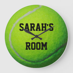 Personalised Tennis Ball Large Wall Clock