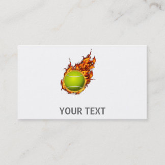 Personalised Tennis Ball on Fire Tennis Theme Gift Business Card