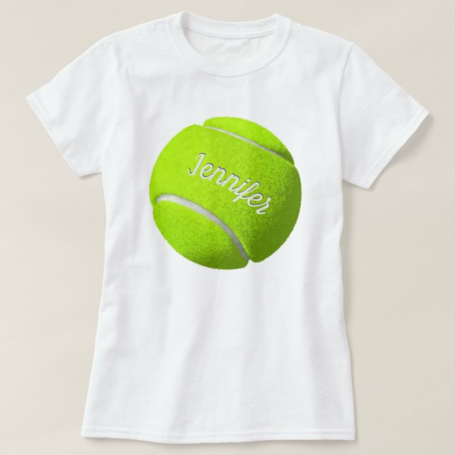 Personalised Tennis Ball   T-Shirt (Design Front)