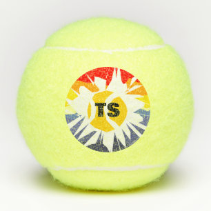 Personalised tennis balls with monogram letters