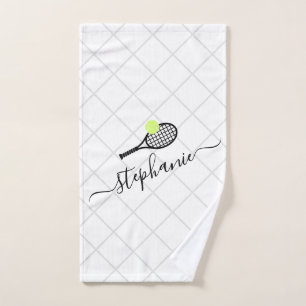 Personalised Tennis Calligraphy Name Hand Towel