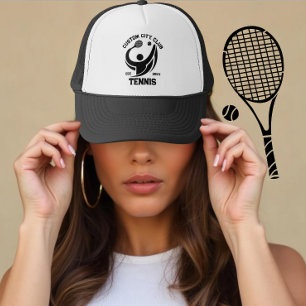 Personalised Tennis Club & City Name Gift Idea Trucker Hat