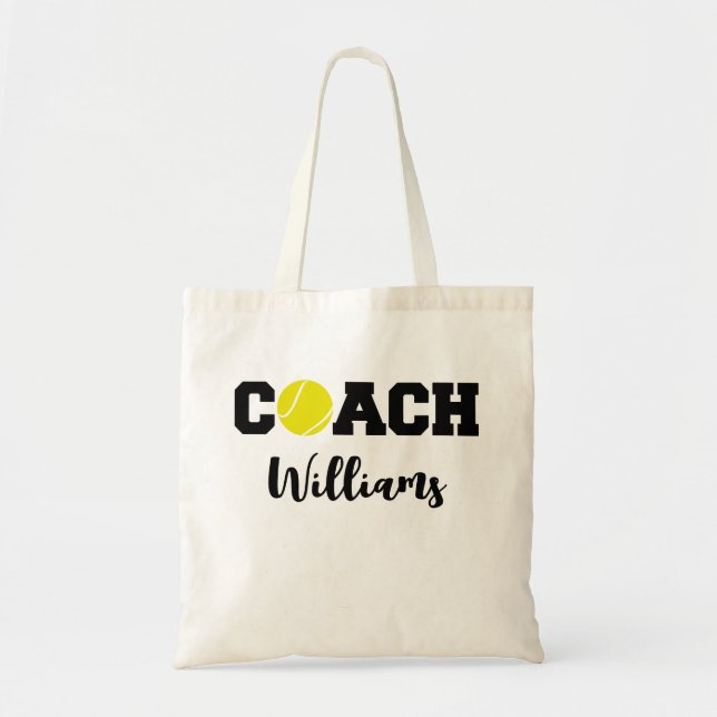 Personalised tennis coach team tote bag (Front)