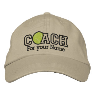 Personalised Tennis Coach with your name Embroidered Hat