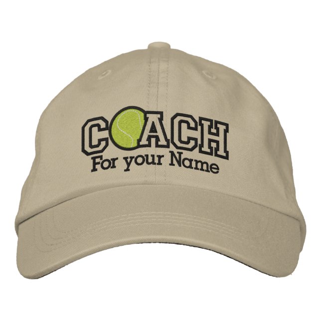 Personalised Tennis Coach with your name Embroidered Hat (Front)