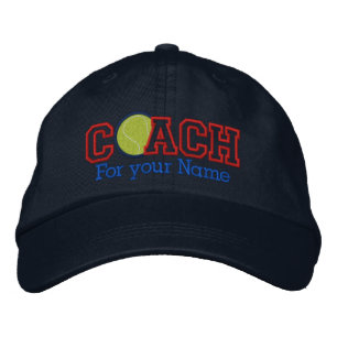 Personalised Tennis Coach with your name Embroidered Hat