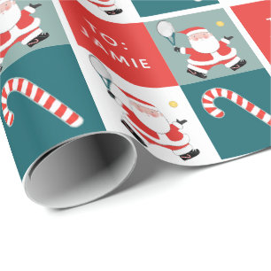 Personalised Tennis Holiday Gift Wrapping Paper