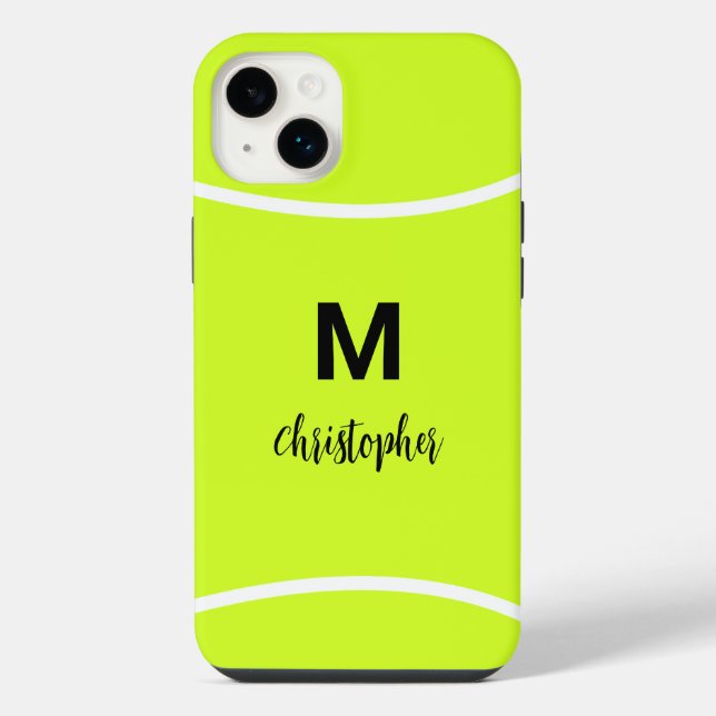 Personalised Tennis Monogram Initial Name iPhone Case (Back)