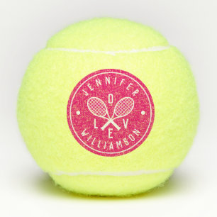 Personalised Tennis Monogram Name Love Pink Balls