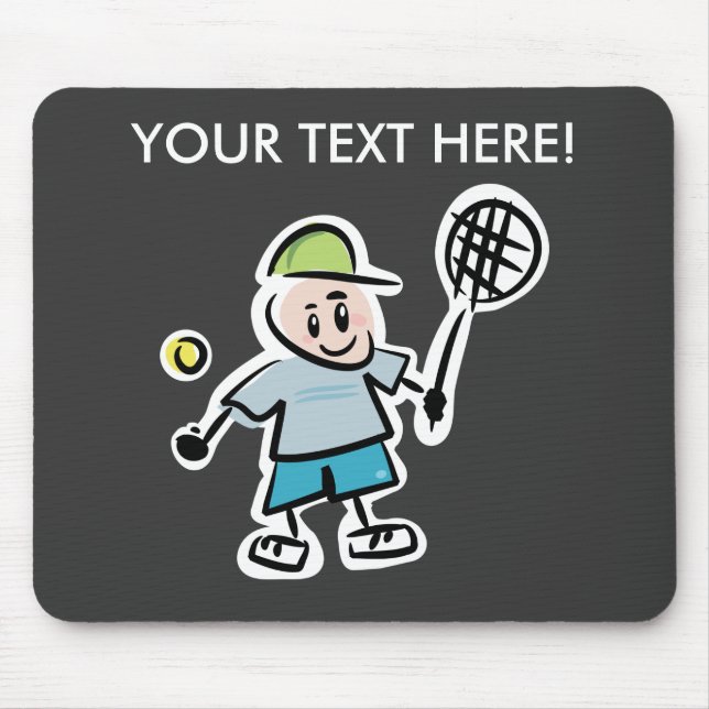 Personalised Tennis Mousepad with cartoon (Front)