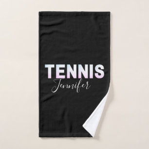 Personalised Tennis Mum Name Pretty Text Font Fun  Hand Towel