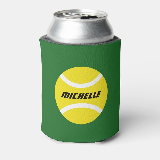 Personalised tennis party bottle and can coolers (Can Back)