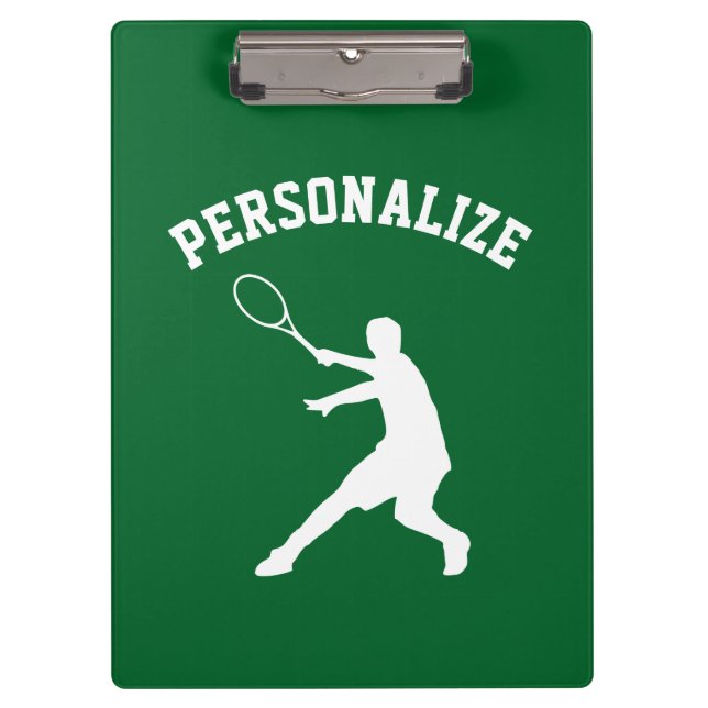 Personalised tennis player coach accessory custom clipboard (Front)