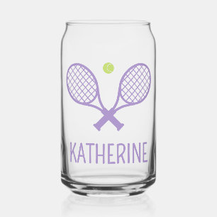Personalised Tennis Player Custom Name Tennis Can Glass